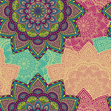 etnik çiçek seamless modeli