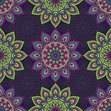 etnik çiçek seamless modeli