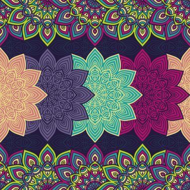 etnik çiçek seamless modeli