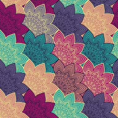 etnik çiçek seamless modeli