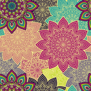 etnik çiçek seamless modeli