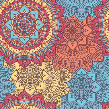 etnik çiçek seamless modeli