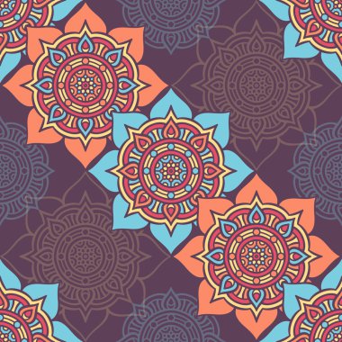 etnik çiçek seamless modeli