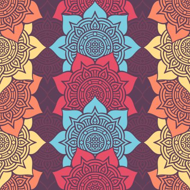 etnik çiçek seamless modeli