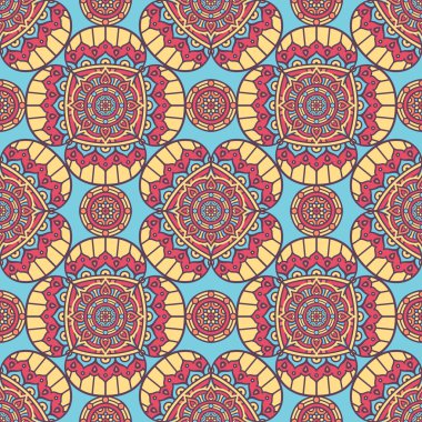 etnik çiçek seamless modeli