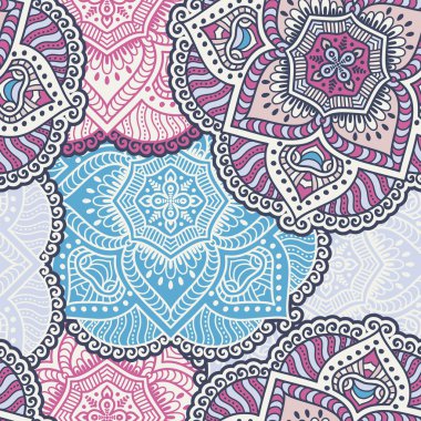 etnik çiçek seamless modeli