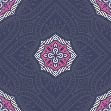 etnik çiçek seamless modeli