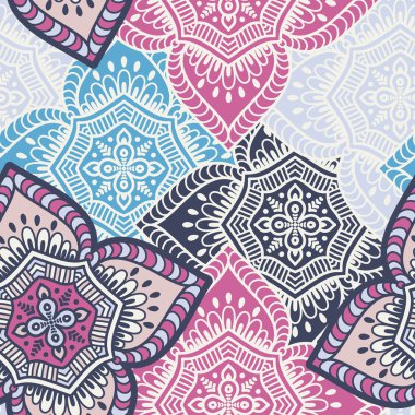 etnik çiçek seamless modeli