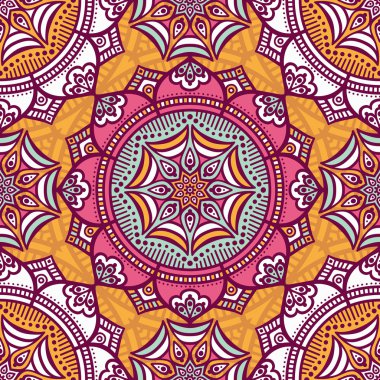 etnik çiçek seamless modeli