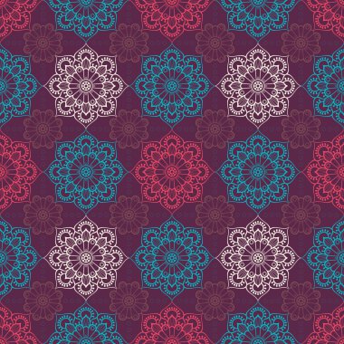 etnik çiçek seamless modeli