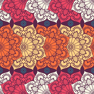 etnik çiçek seamless modeli