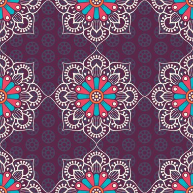 etnik çiçek seamless modeli
