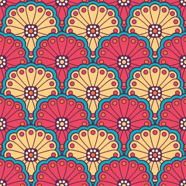 etnik çiçek seamless modeli