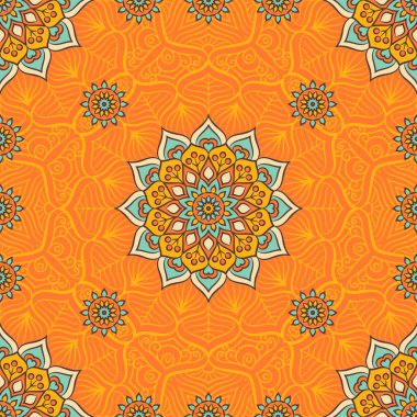 etnik çiçek seamless modeli