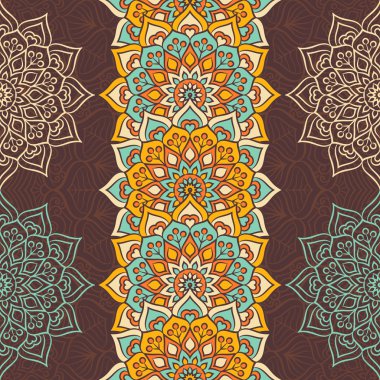 etnik çiçek seamless modeli