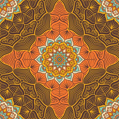 etnik çiçek seamless modeli