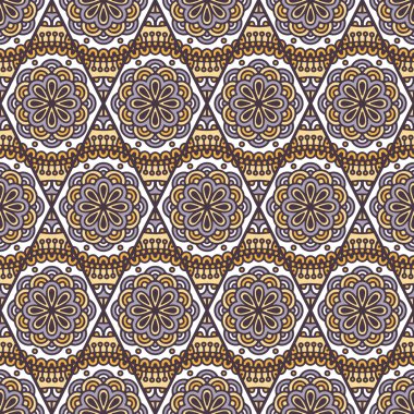 etnik çiçek seamless modeli