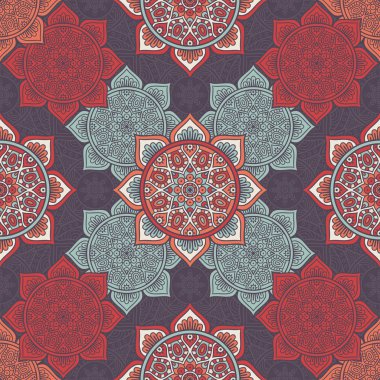 etnik çiçek seamless modeli