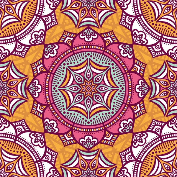 Ethnic floral seamless pattern — Stock Vector