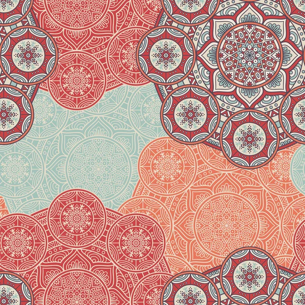 민족 꽃 원활한 패턴 — 스톡 벡터