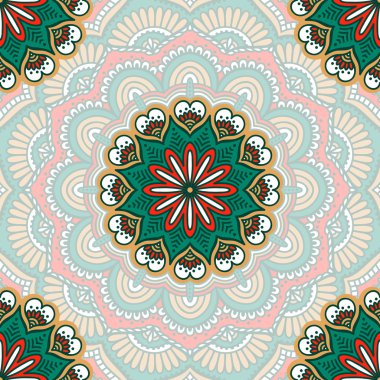 etnik çiçek seamless modeli