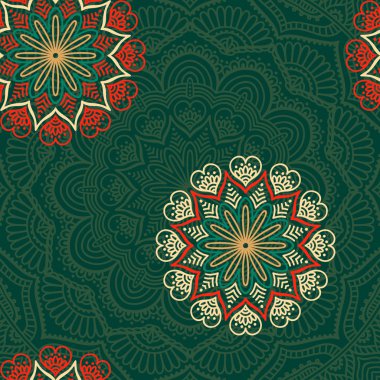 etnik çiçek seamless modeli