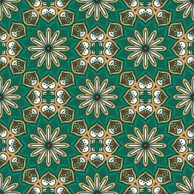 etnik çiçek seamless modeli