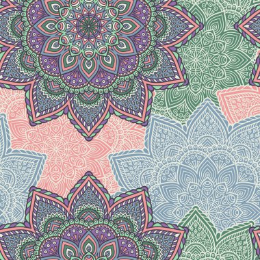 etnik çiçek seamless modeli