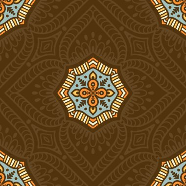 etnik çiçek seamless modeli