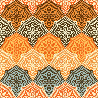 etnik çiçek seamless modeli