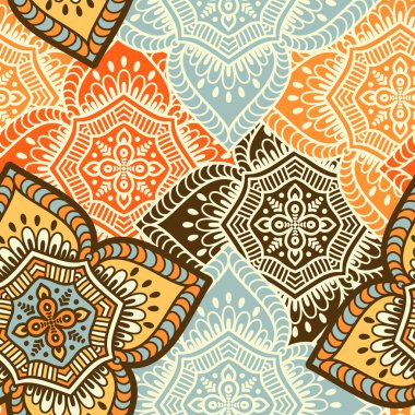 etnik çiçek seamless modeli