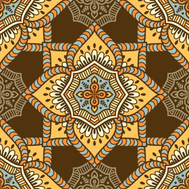 etnik çiçek seamless modeli