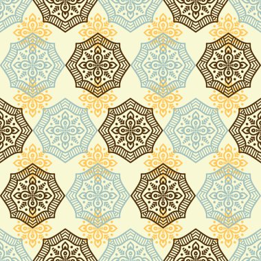 etnik çiçek seamless modeli