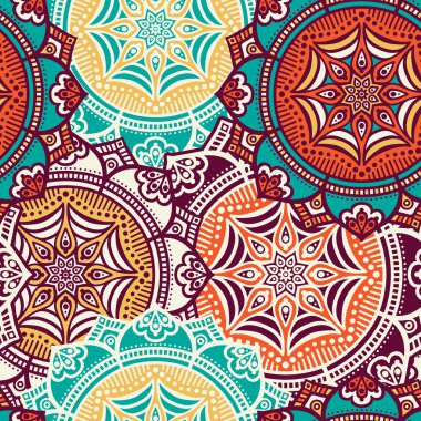 etnik çiçek seamless modeli
