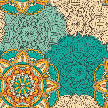 etnik çiçek seamless modeli