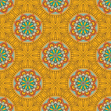 etnik çiçek seamless modeli