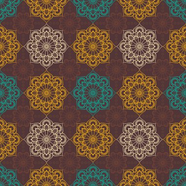 etnik çiçek seamless modeli