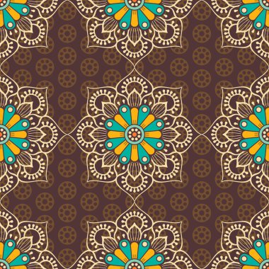 etnik çiçek seamless modeli