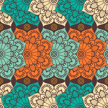 etnik çiçek seamless modeli