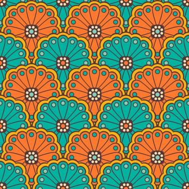 etnik çiçek seamless modeli