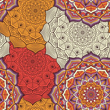 etnik çiçek seamless modeli