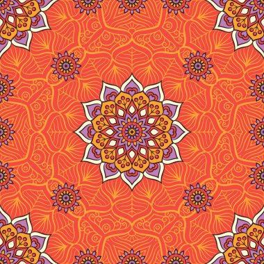 etnik çiçek seamless modeli