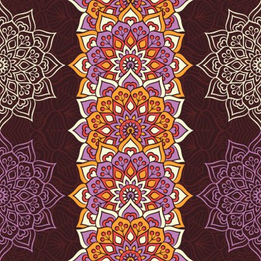 etnik çiçek seamless modeli