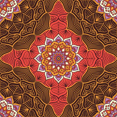 etnik çiçek seamless modeli