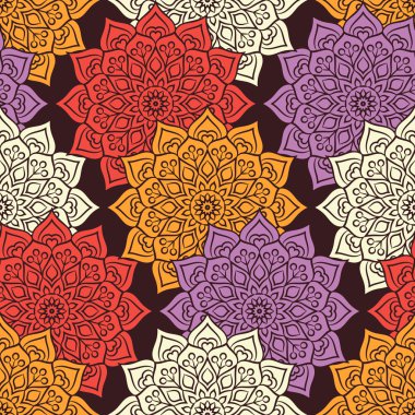 etnik çiçek seamless modeli