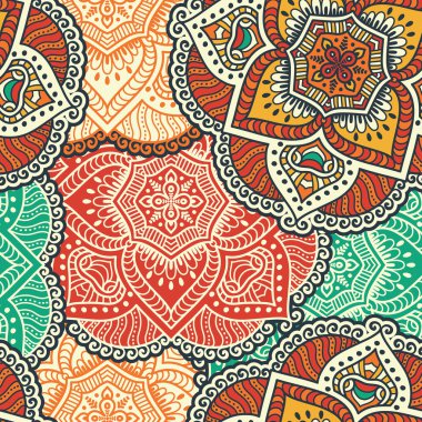 etnik çiçek seamless modeli