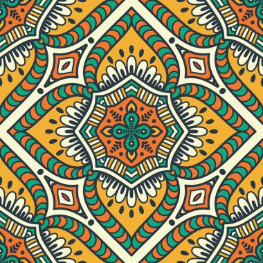 etnik çiçek seamless modeli