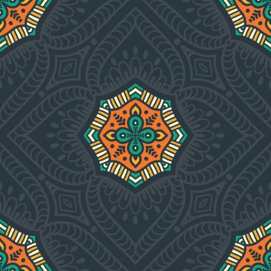 etnik çiçek seamless modeli