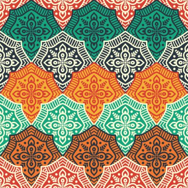 etnik çiçek seamless modeli