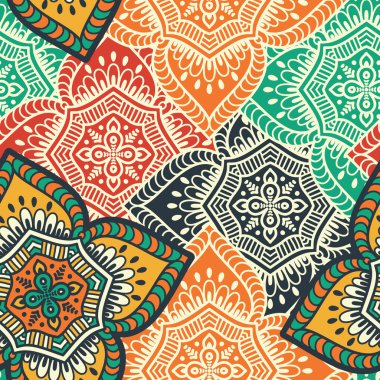 etnik çiçek seamless modeli